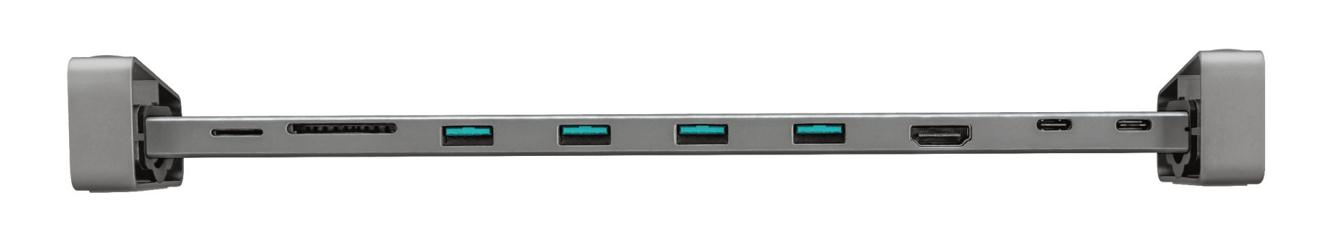 Adaptor Trust Dalyx 3-in-1 Multiport USB-C Adapter  Specifications General Height of main product (in mm) 11 mm Width of main product (in mm) 58 mm Depth of main product (in mm) 51 mm Total weight 38 g Weight of main unit 38 g Video Video input DisplayPort Video output HDMI HDMI version 1.4 CEC no_4
