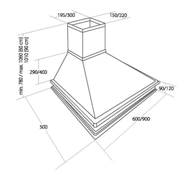 Akpo WK-4 Rustica 60 Cooker hood Wall-mounted Beige, Wood_3