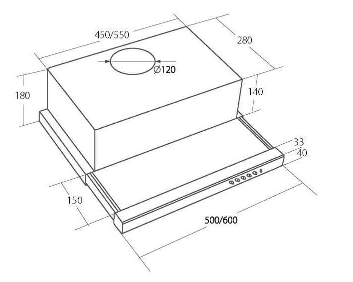 Akpo WK-7 Light 60 cooker hood Semi built-in (pull out) Stainless steel_3