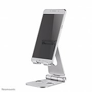 Neomounts by Newstar DS10-160SL1 Foldable phone stand - Silver  Specifications General Min. screen size*: 0 inch Max. screen size*: 7 inch Screens: 1 Desk mount: Stand  Functionality Type: Tilt Tilt (degrees): 270° Width: 7,6 cm Depth: 10,5 cm Height: 12,7 cm Height adjustment: Manual_1