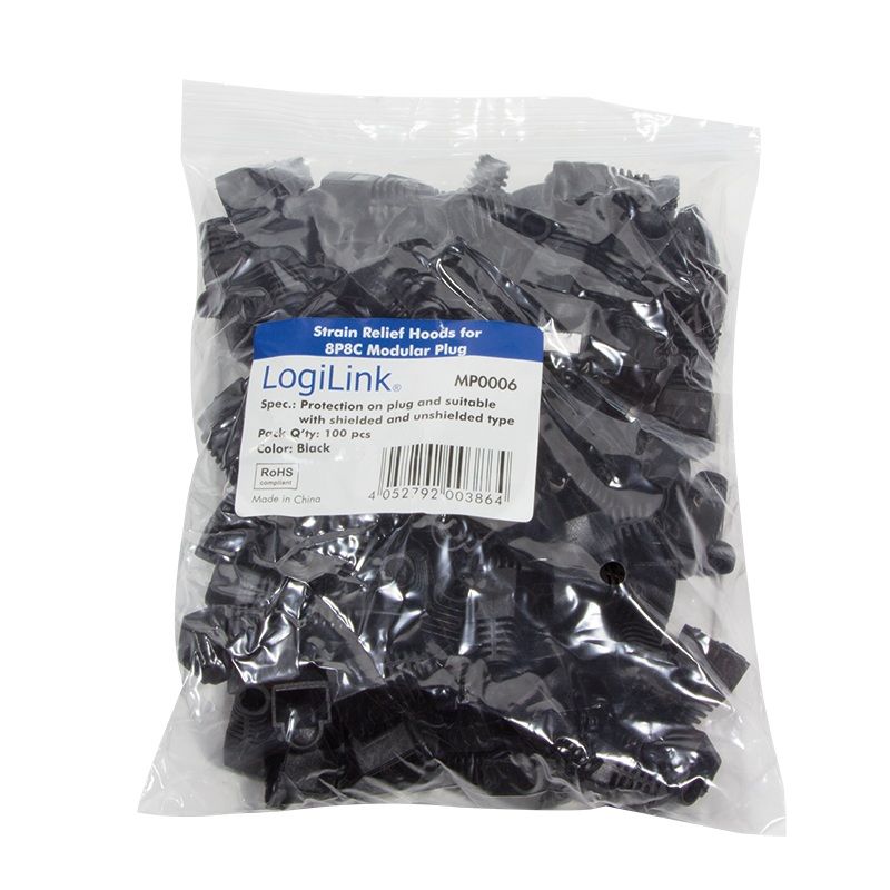 MANSON mufe RJ-45 LOGILINK pt. cablu UTP, FTP, SFTP, RJ-45 (T), plastic, 100 buc, negru, 