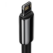 CABLU alimentare si date Baseus Tungsten Gold, Fast Charging Data Cable pt. smartphone, USB la Lightning Iphone 20W, brodat, 1m, rezistent zgarieturi, negru 