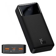 POWER BANK Baseus Bipow Digital Display, 20000mAh, PD 15W, 2 x USB; 1 x USB Type-C, 1 x Micro USB digital display pt. status baterie, total 3A, black, 