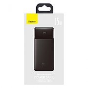 POWER BANK Baseus Bipow Digital Display, 20000mAh, PD 15W, 2 x USB; 1 x USB Type-C, 1 x Micro USB digital display pt. status baterie, total 3A, black, 