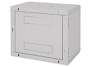 Rack de perete Triton sectiune simpla 15U 600mm adancime usa sticla panouri laterale detasabile, sectiuni acces cabluri sus/jos/spate securizare cu cheie, 1 pereche montanti reglabili, fabricat din tabla galvanizata IP30 gri_2