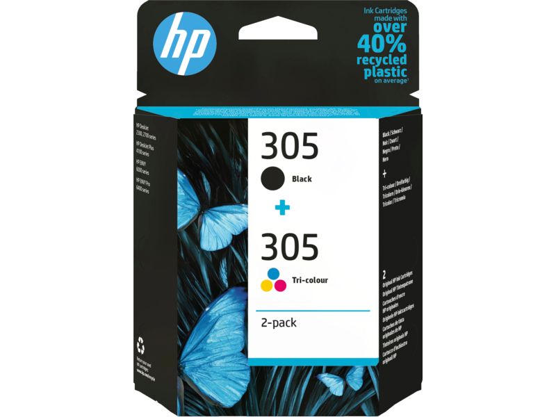 HP 305 2-Pack Tri-color/Black Original Ink Cartridge_1