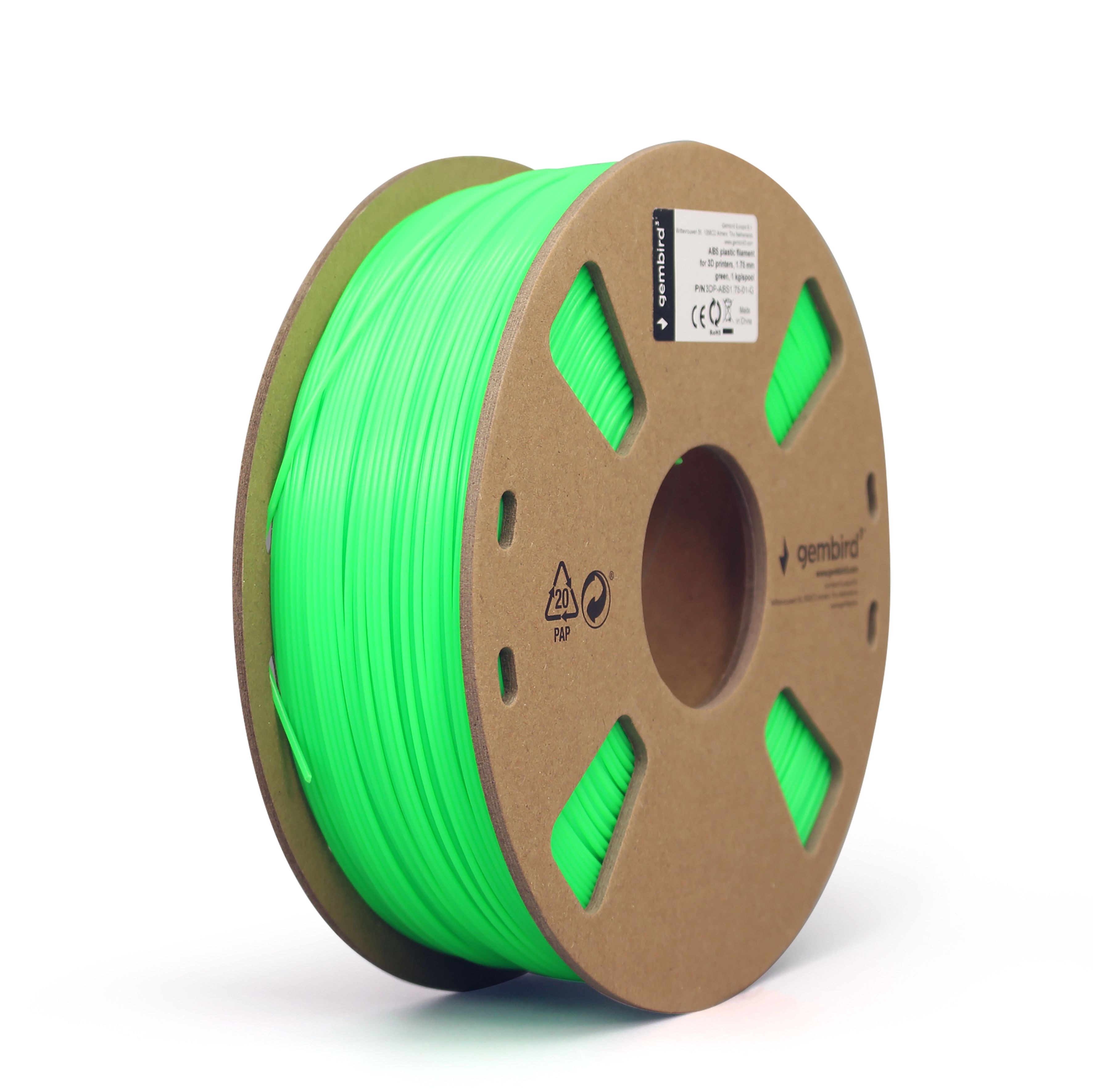 GEMBIRD 3DP-ABS1.75-01-G Filament Gembird ABS Verde 1,75mm 1kg_1