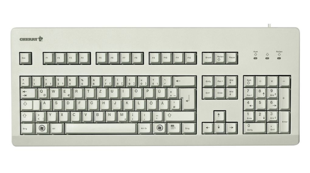 Cherry Keyboard G80-3000 BLACK SWITCH [DE] grey +++ Mechanical, USB (PS/2 via Adapter)_1