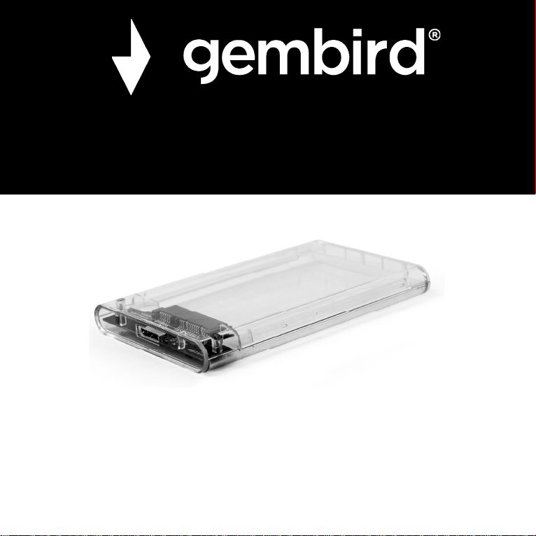 GEMBIRD EE2-U3S9-6 HDD/SSD enclosure for 2.5 SATA - USB 3.0 9.5mm transparent plastic