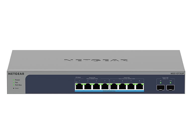 Netgear 10Port Switch 100/1000/10000 MS510TXUP 8-Port Multi-Gb/10G Eth Ultra60 PoE++ Smart Mngd_1