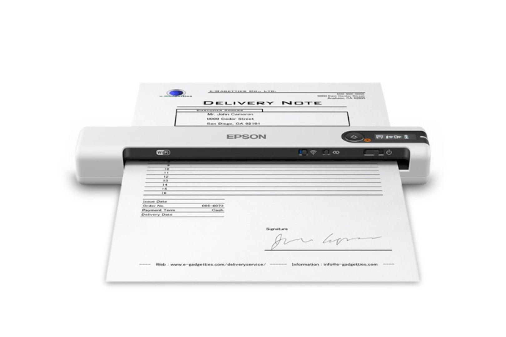 Scanner Epson DS-80W portabil, dimensiune A4, tip sheetfed, viteza scanare: 4 sec/pagina alb-negru si color, rezolutie optica 600x600dpi, , fiabilitate ciclu de lucru zilnic 300 pagini, formate ieşire : BMP, JPEG, TIFF, Scanare către multi TIFF, PDF, Scanare către PDFcăutabil, PDF/A, PNG_1