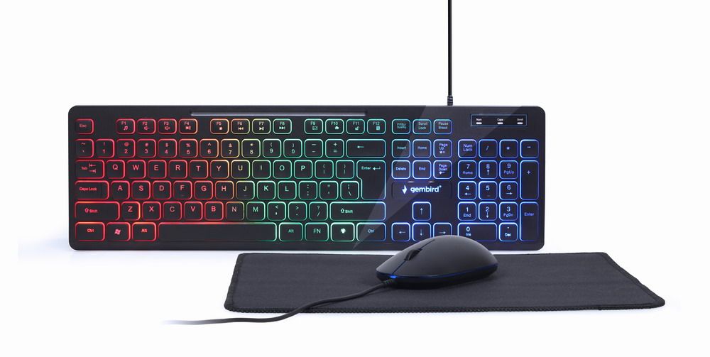 GEMBIRD 3-in-1 backlight desktop set black US layout_12