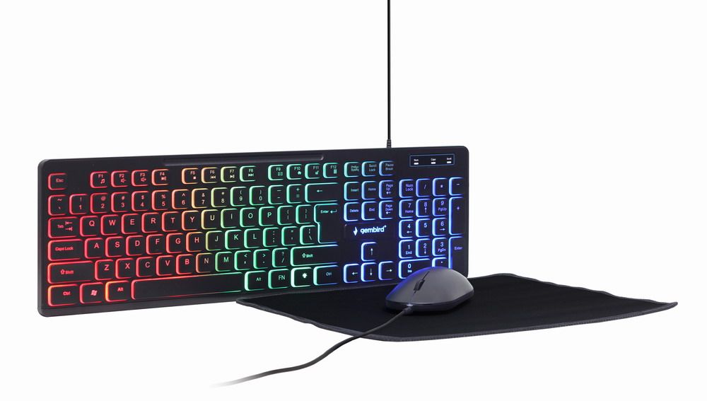 GEMBIRD 3-in-1 backlight desktop set black US layout_14