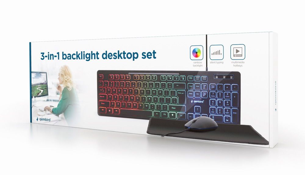 GEMBIRD 3-in-1 backlight desktop set black US layout_10