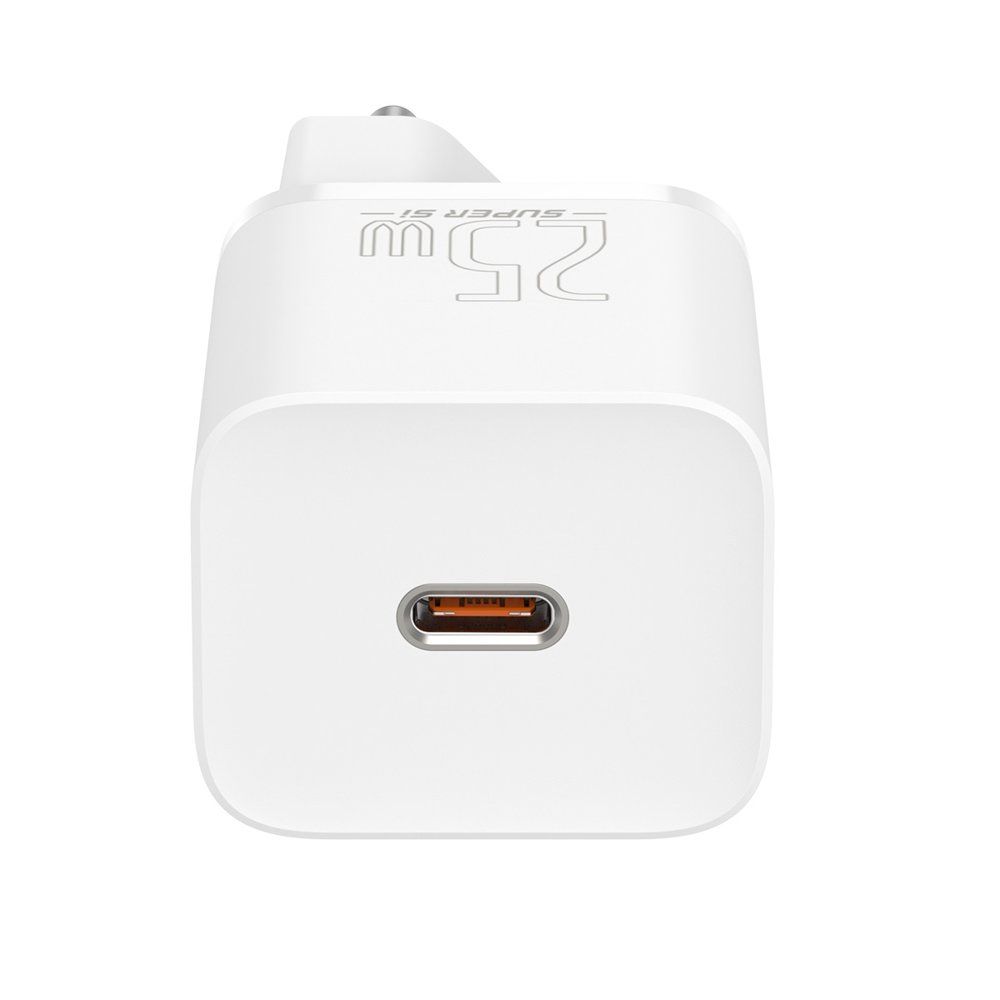 INCARCATOR retea Baseus Super Si, Quick Charge 25W, 1 x USB Type-C 5V/3A, alb 