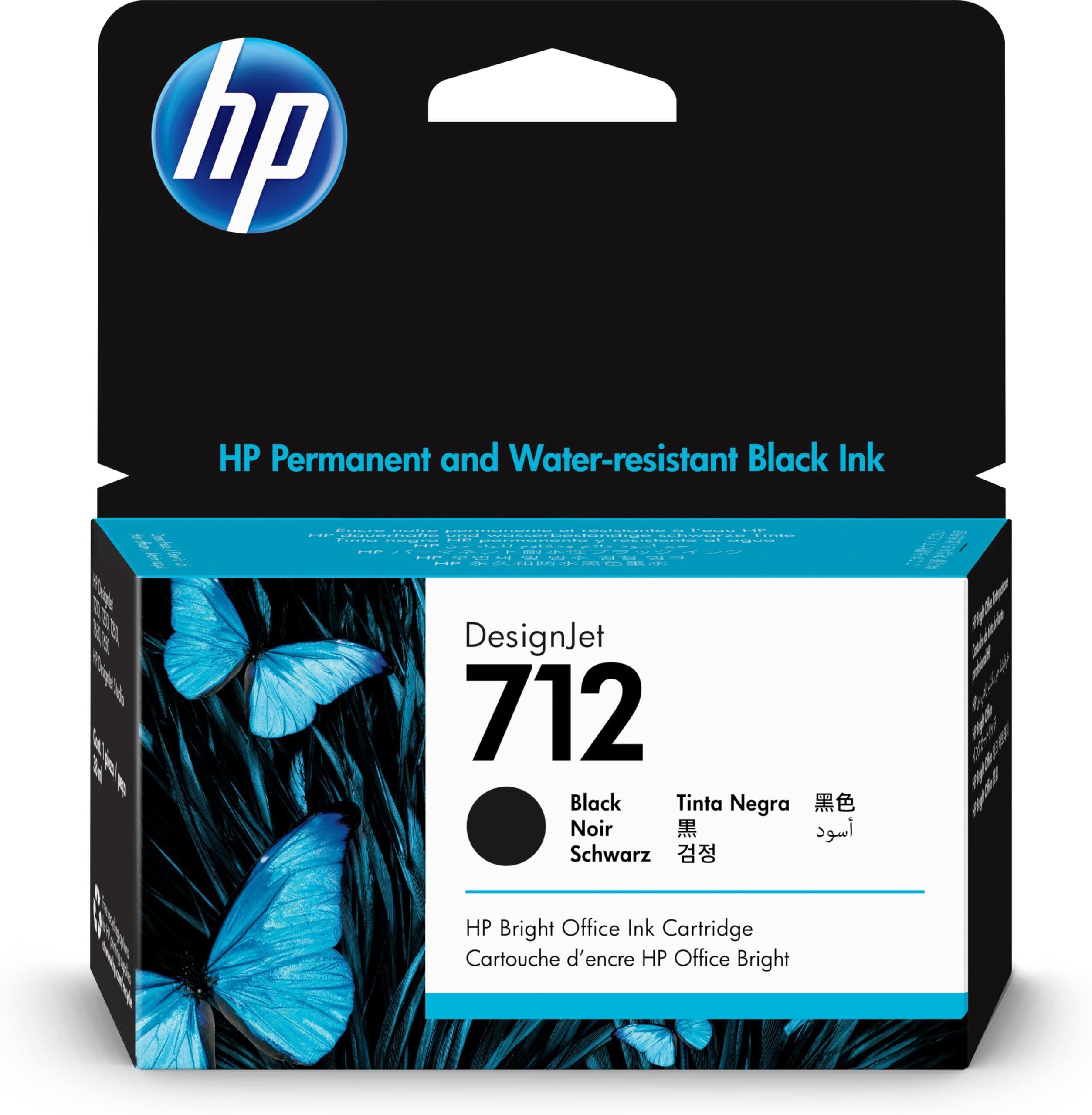 HP 712 38-ml Black DesignJet Ink Cartridge_1
