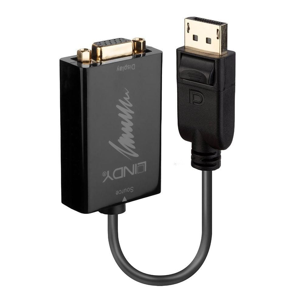 Adaptor Activ Lindy DisplayPort to VGA  https://www.lindy.co.uk/audio-video-c2/converters-scalers- c105/displayport-1-2-to-vga-active-converter-p6817_3