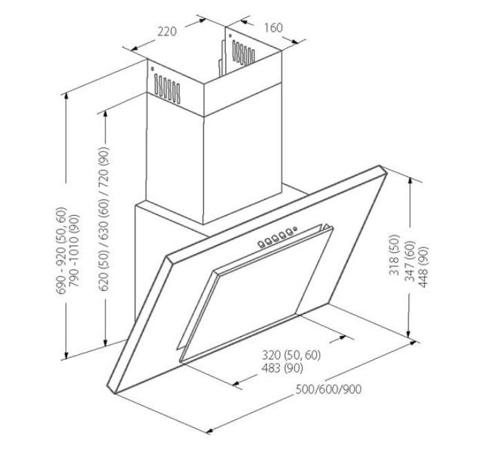 Akpo WK-4 Nero Eco 60 Wall-mounted Gray, Black glass_6