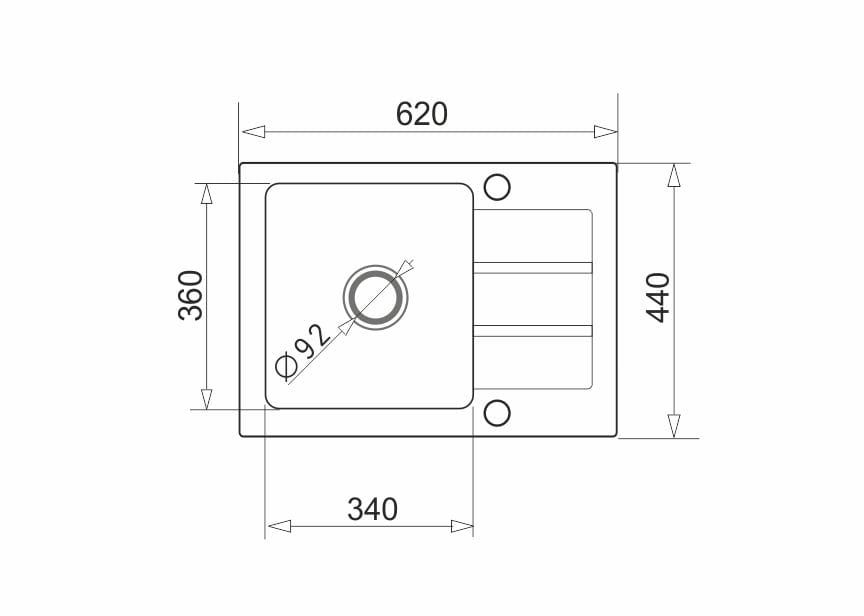 Maidsinks 62X44 1B 1D Volcano granite sink with 1-bowl drainer_1