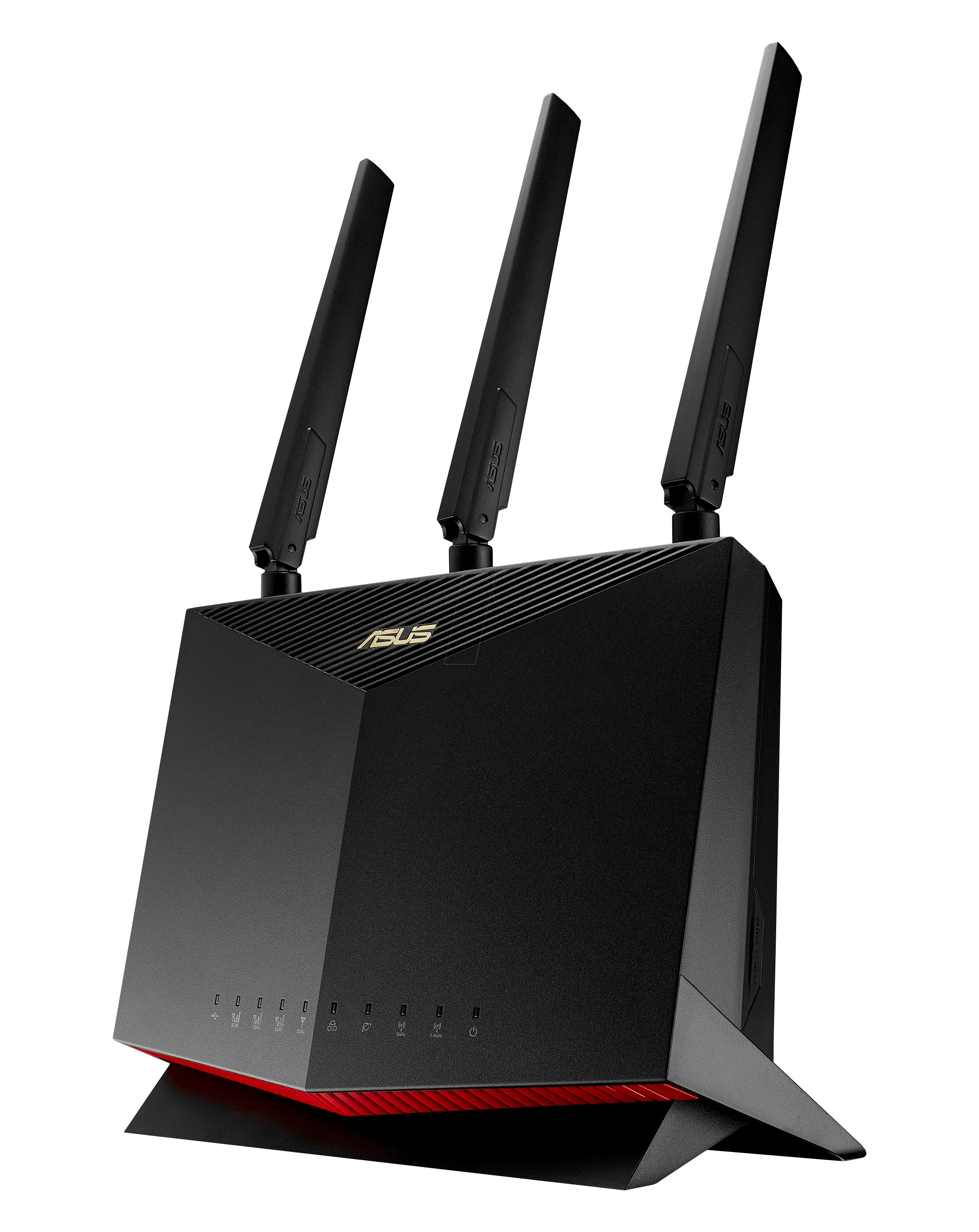 ASUS 4G-AC86U Cat. 12 600Mbps Dual-Band AC2600 LTE Modem Router, Network Standard: IEEE 802.11a/b/g/n/ac, IPv4, IPv6, 800+1733 Mbps, LTE Cat.12 : Downlink 600 Mbps / Uplink 150 Mbps, HSPA+: Downlink 42.2 Mbps / Uplink 5.76 Mbps, 4G FDD-LTE: 1 /3 /5 /7 /8 /20 /28 /32, 4G TDD-LTE: 38 /40 /41, 3G UMTS_1
