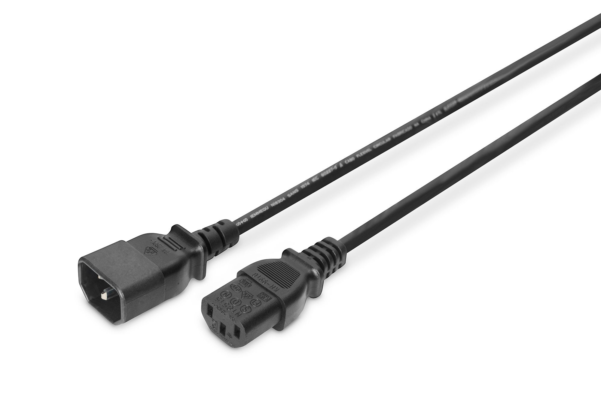 ASSMANN power cord IEC C13/C14 M/F black 5m bulk_1