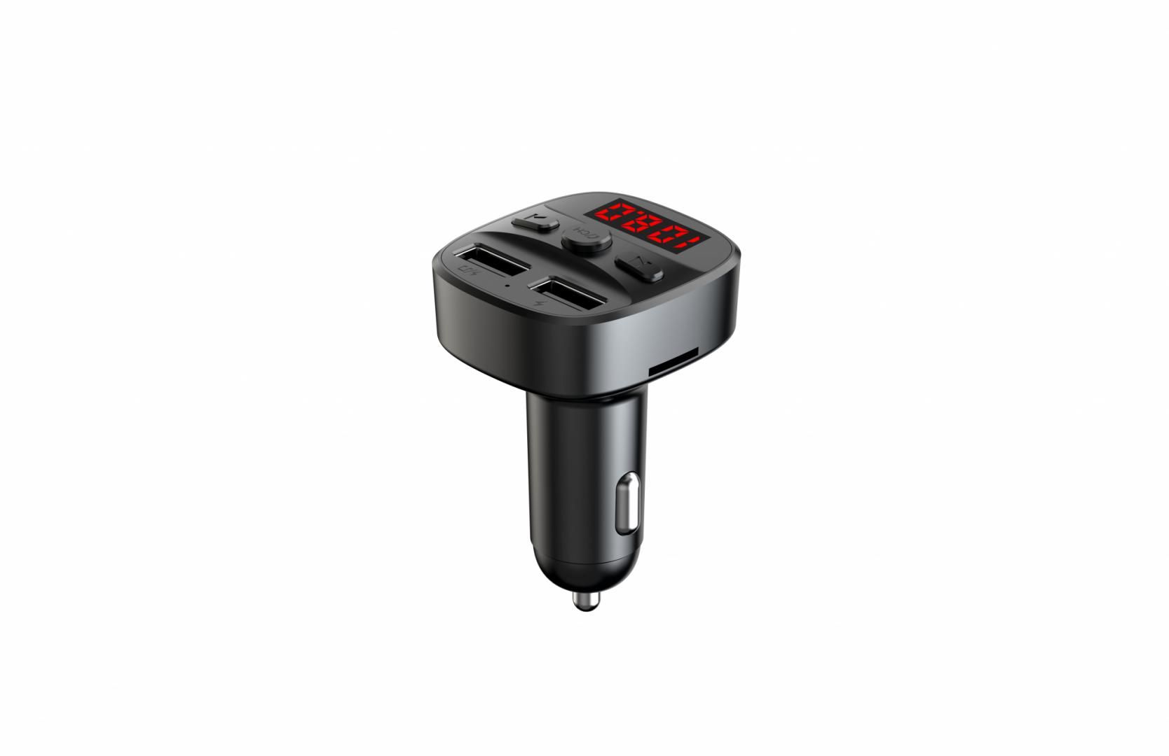 Modulator FM Serioux ABFM60, Bluetooth 5.0 , raza actiune de până la 5 m, voltaj intrare: 1x DC 12V/24V ,2 porturi USB: 1x USB DC5V 2.4A Max 1 x USB audio (pana la 32 GB), slot MicroSD (pana la 32 GB), format muzica: MP3/WMA/WAV, frecvența FM: 87.5MHz - 108.0MHZ, microfon incorporat , functii_8