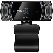 CANYON C5 1080P full HD 2.0Mega auto focus webcam with USB2.0 connector, 360 degree rotary view scope, built in MIC, IC Sunplus2281, Sensor OV2735, viewing angle 65&deg;, cable length 2.0m, Black, 76.3x49.8x54mm, 0.106kg_1