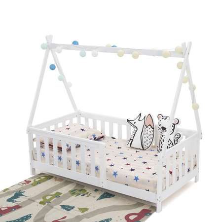 Pat casuta, alb 147.5x75cm_1