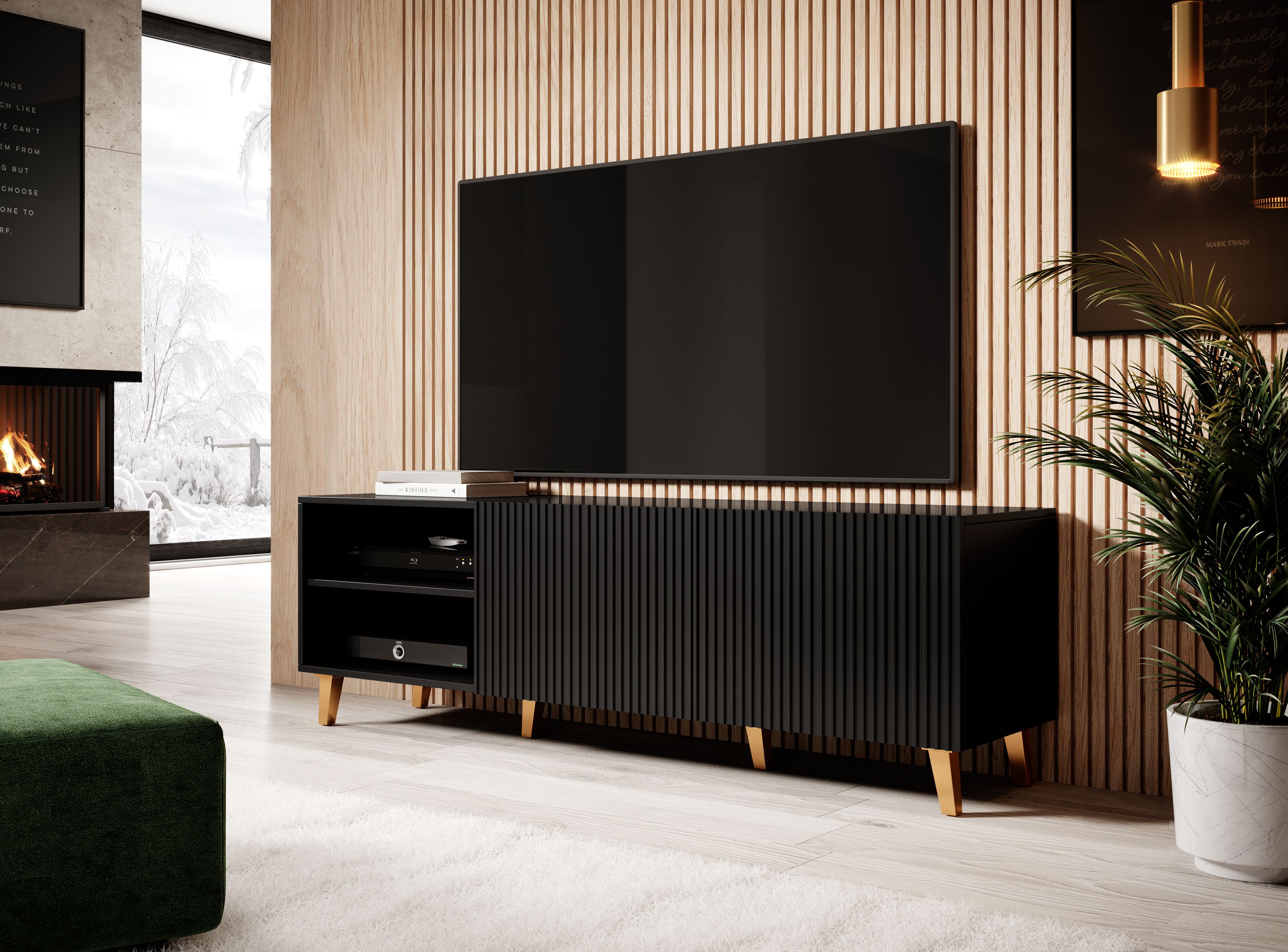 Cama RTV cabinet PAFOS 150x40x52 Black matt_3