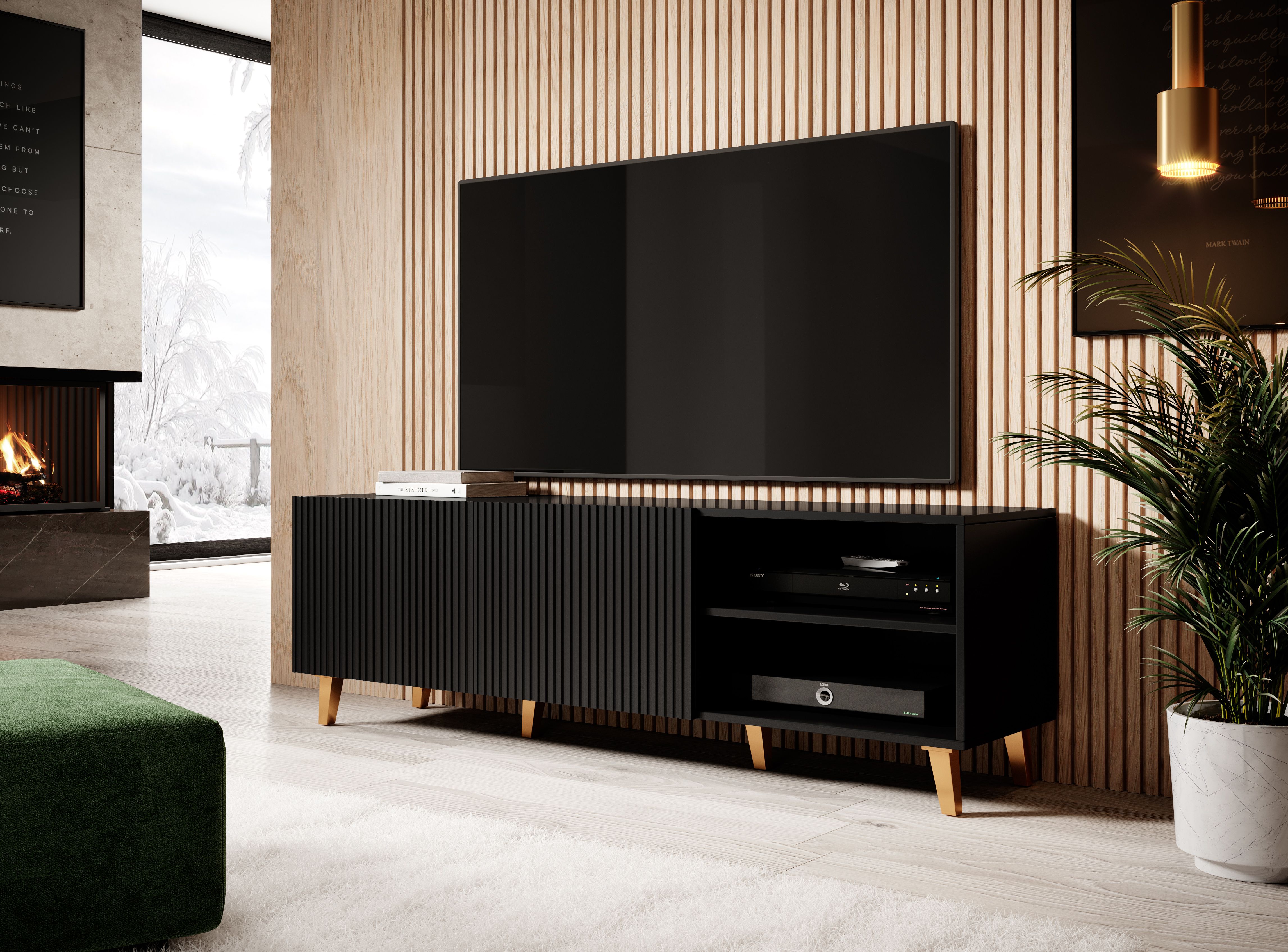Cama RTV cabinet PAFOS 150x40x52 Black matt_6