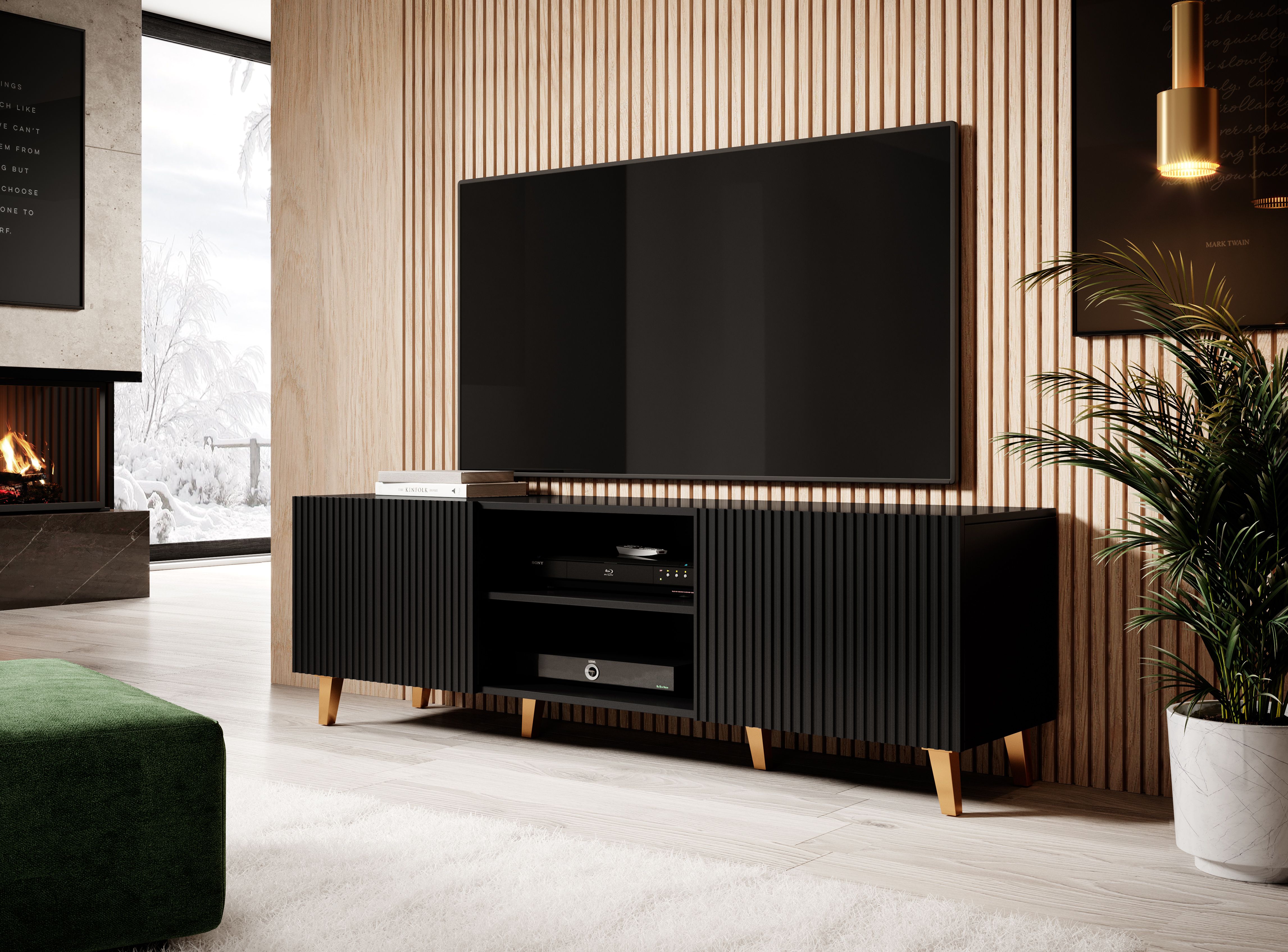 Cama RTV cabinet PAFOS 150x40x52 Black matt_9