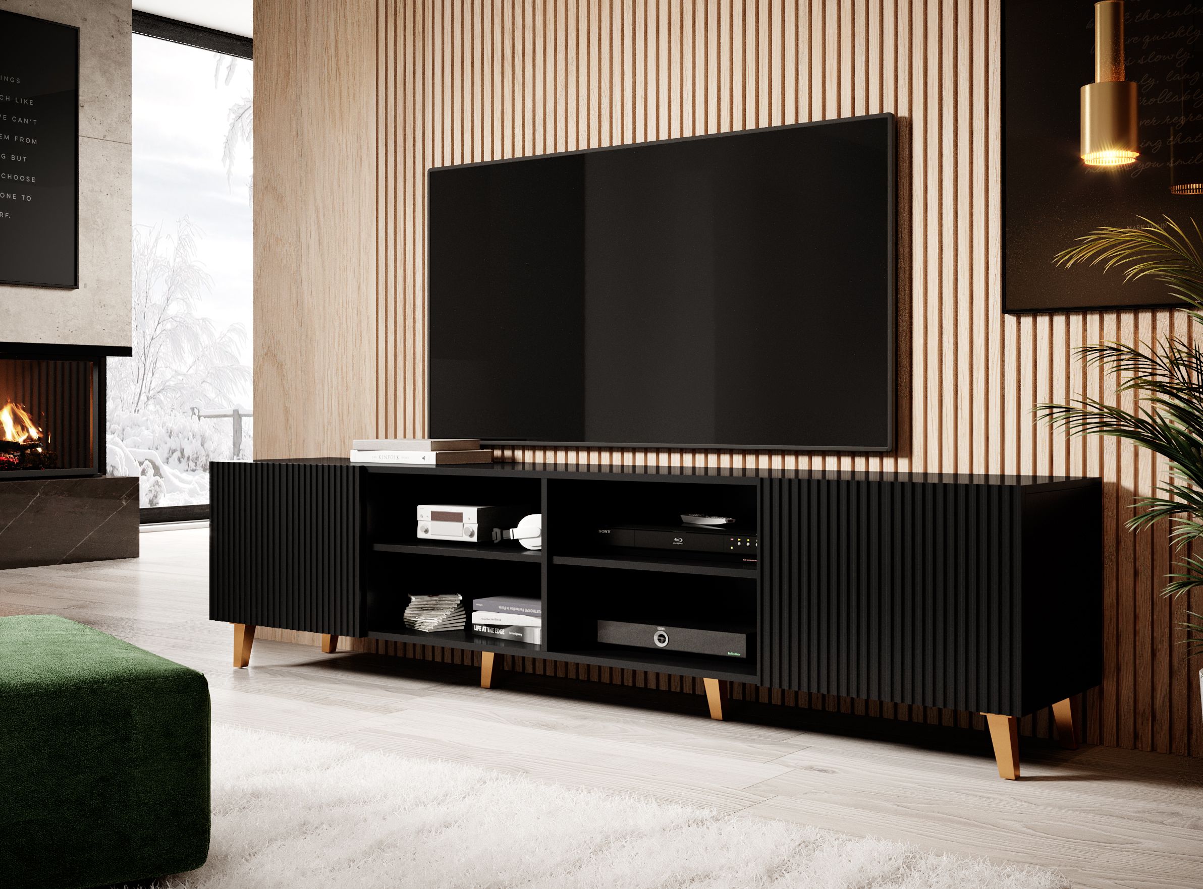 Cama RTV cabinet PAFOS 200x40x52 Black matt_5
