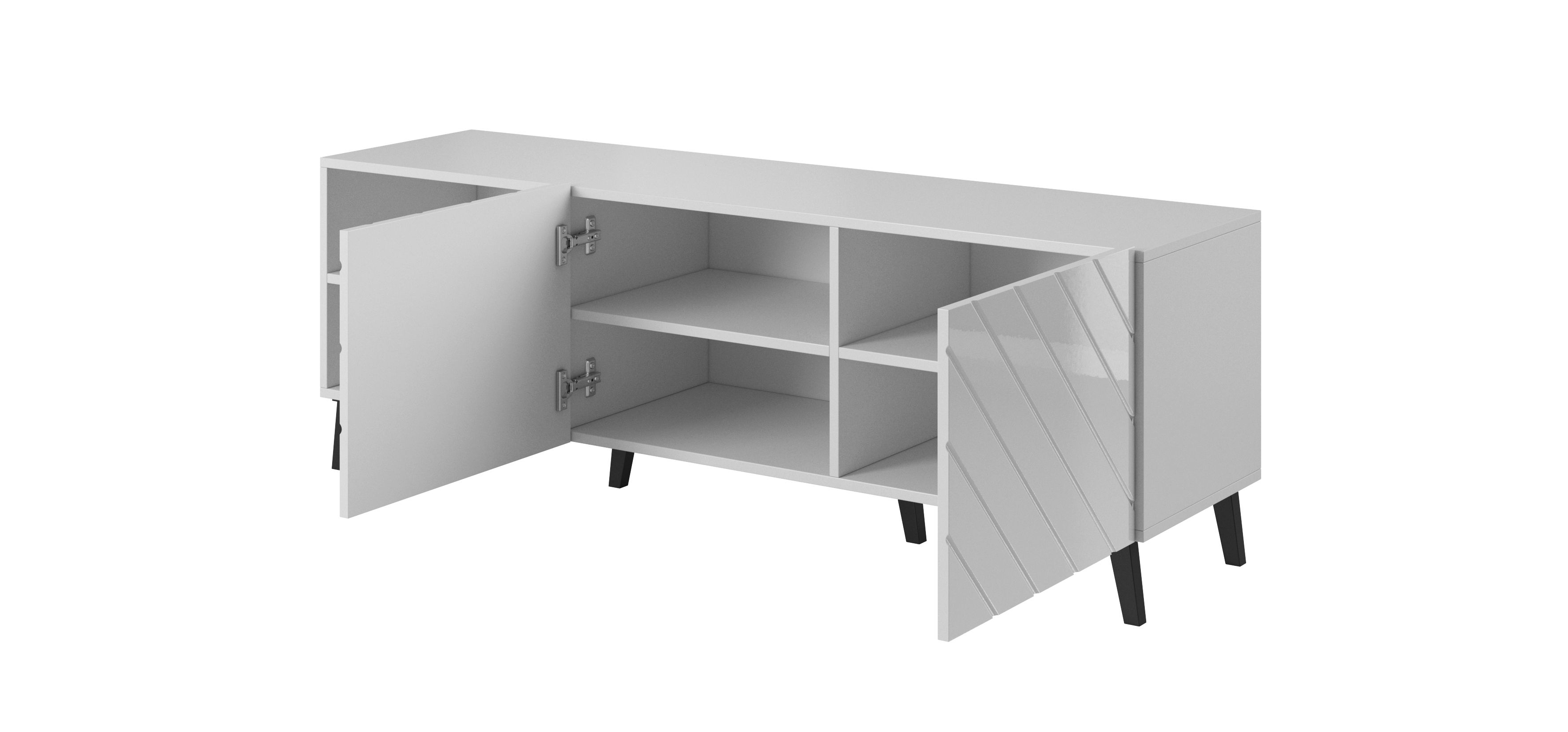 RTV cabinet ABETO 150x42x52 white/white glossy_5