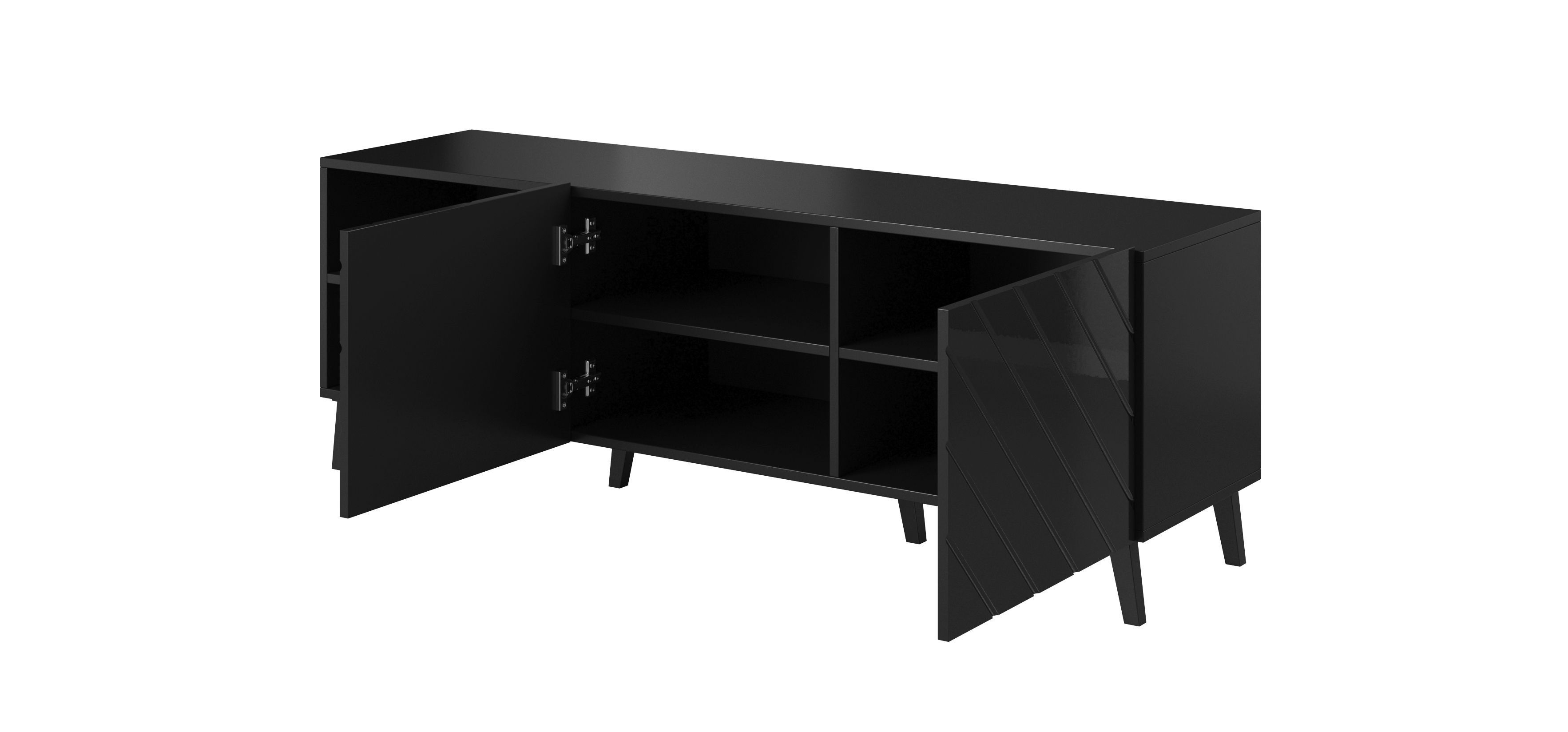 RTV cabinet ABETO 150x42x52 black glossy_2