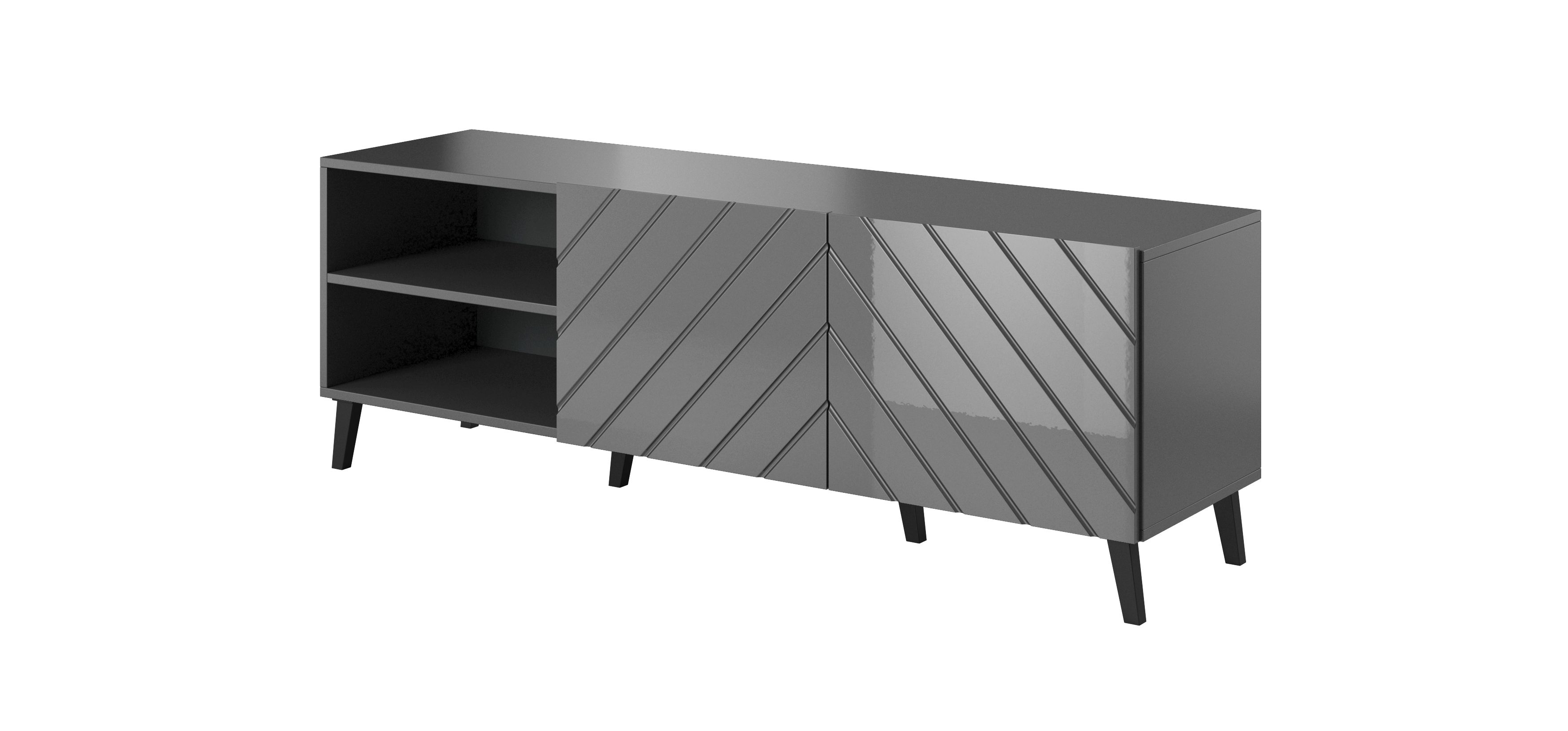 RTV cabinet ABETO 150x42x52 graphite/gloss_1