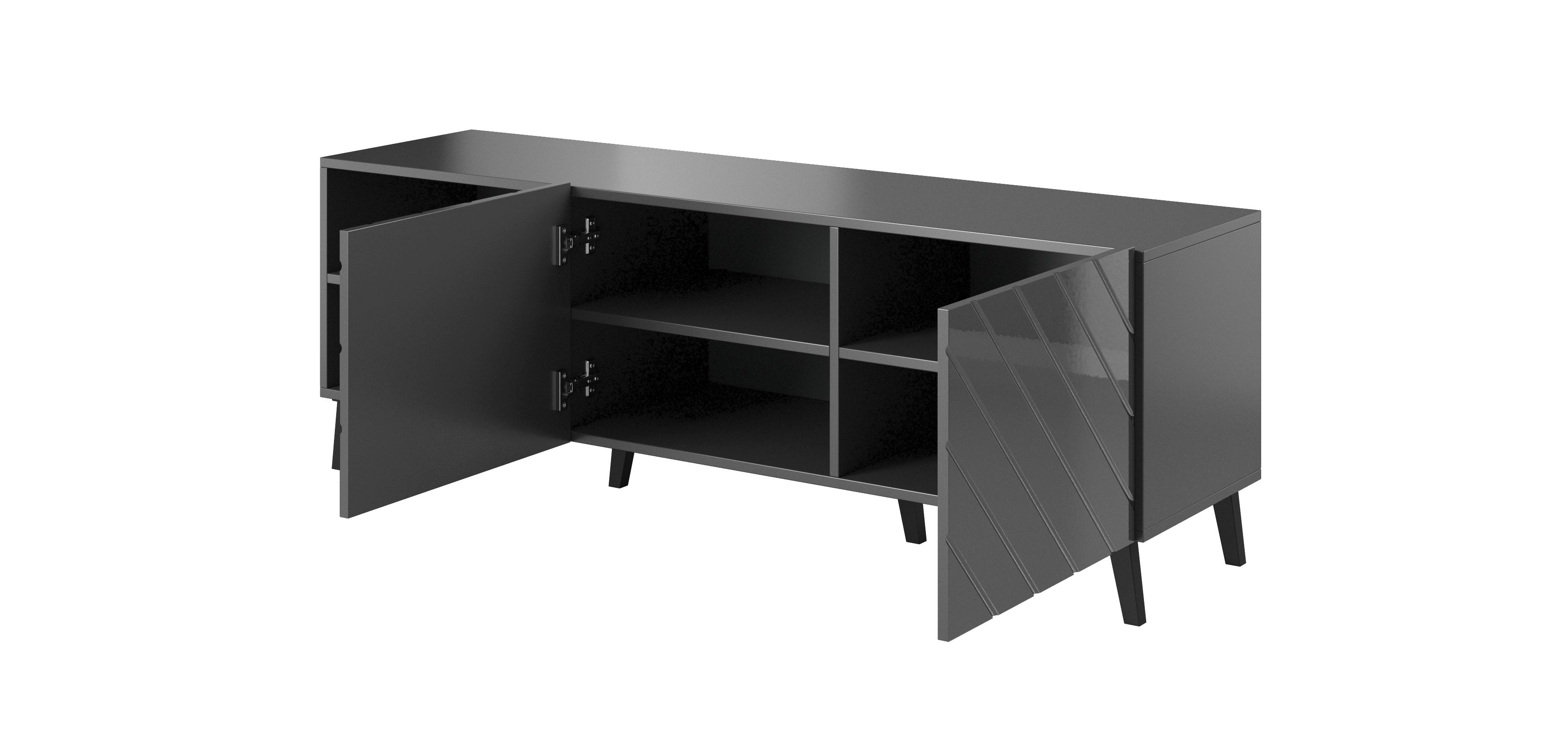 RTV cabinet ABETO 150x42x52 graphite/gloss_2