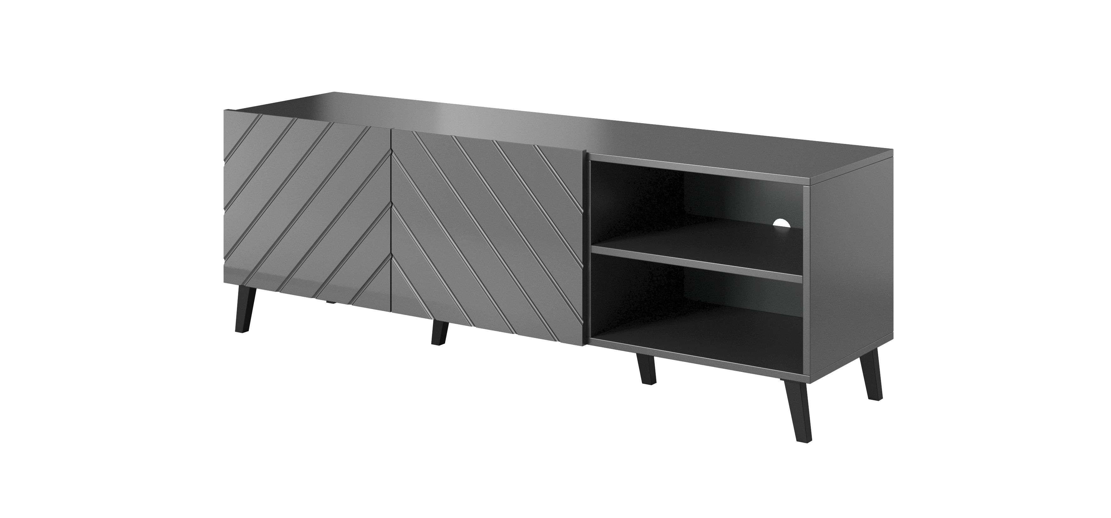 RTV cabinet ABETO 150x42x52 graphite/gloss_3