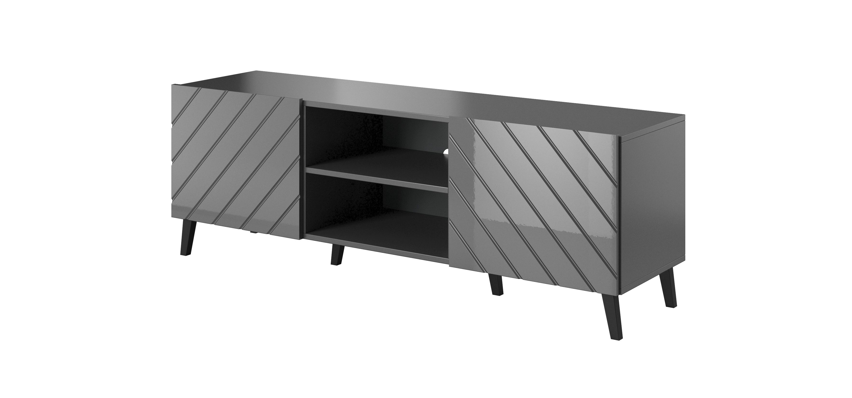 RTV cabinet ABETO 150x42x52 graphite/gloss_5