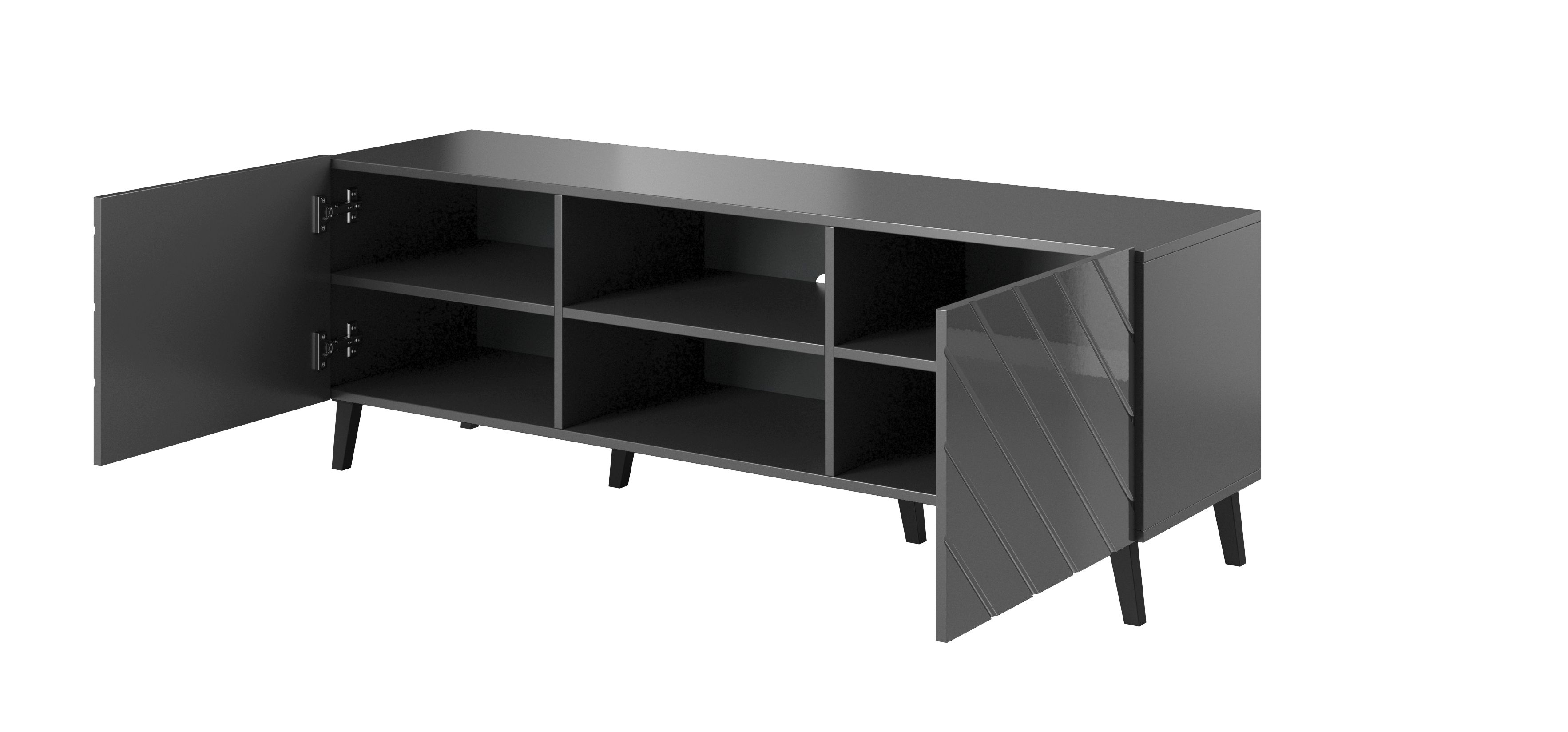 RTV cabinet ABETO 150x42x52 graphite/gloss_6