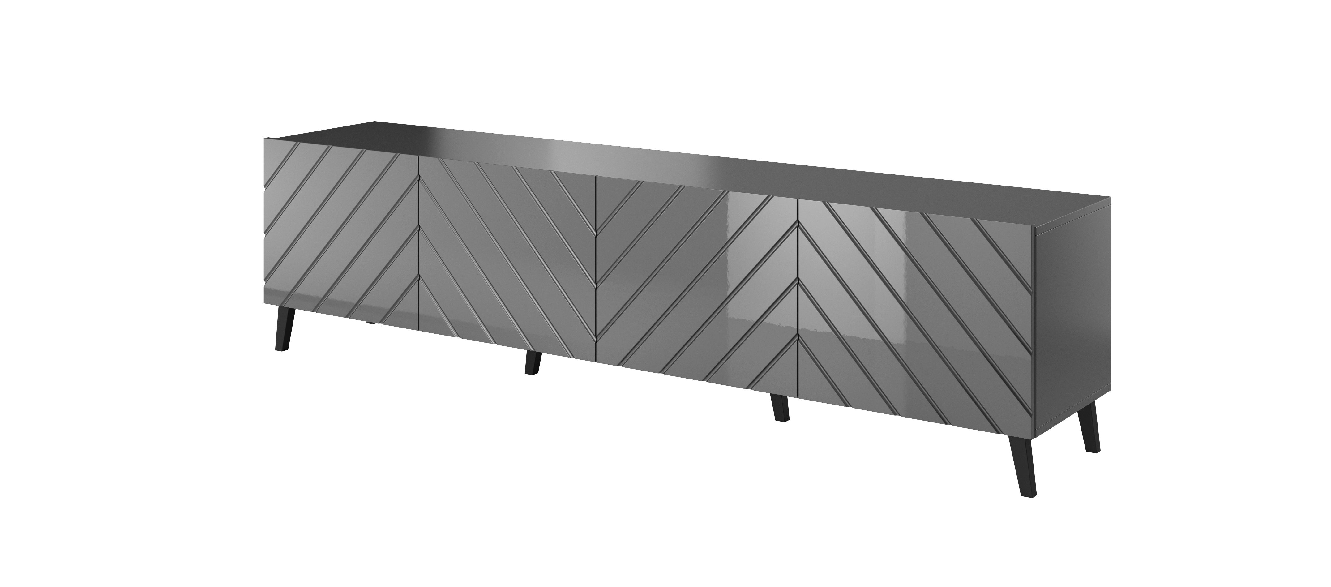 RTV cabinet ABETO 200x42x52 graphite/gloss_1