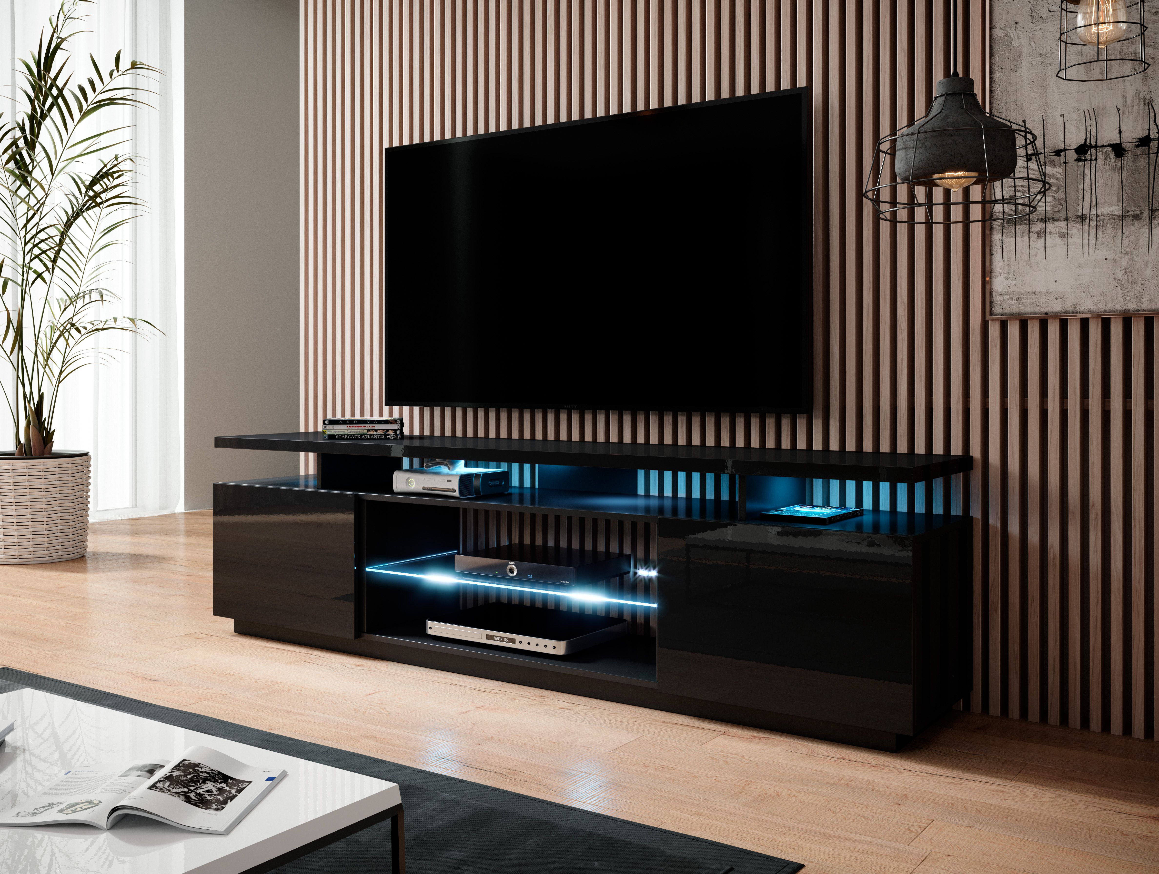 RTV cabinet EVA 180x40x52 black glossy_2
