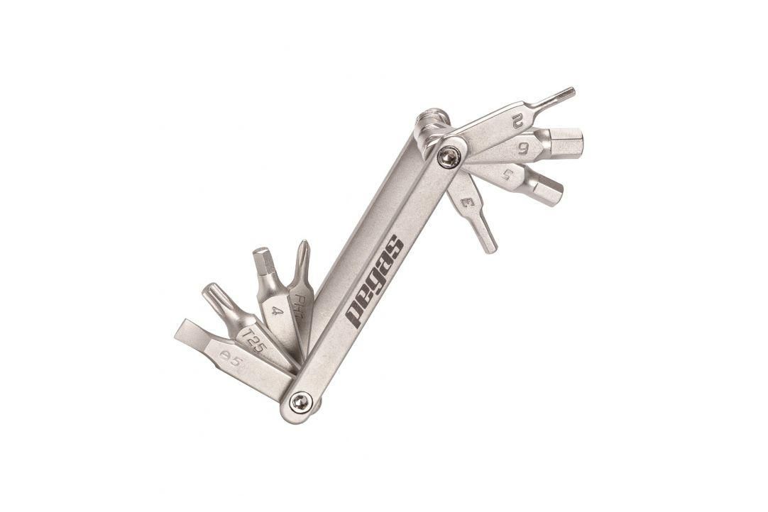 Mini set scule Pegas 8 in 1 otel Cr-V, imbus 2, 3, 4, 5, 6mm, surubelnita dreapta 5mm, surubelnita cruce PH 1, torx T25, culoare argintiu_5