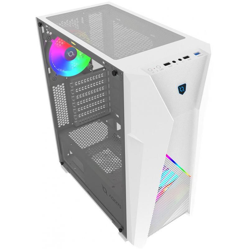 Carcasa Aqirys Canopus Midi Tower White  TECHNICAL DATA Case type: Midi Tower Materials: Tempered Glass (left side panel), 0.6 mm SPCC steel, ABS M/B support: Mini-ITX, Micro-ATX, ATX PSU support: ATX, 175 mm maximum length (bottom installation) VGA support: 330 mm maximum length CPU cooler support_3