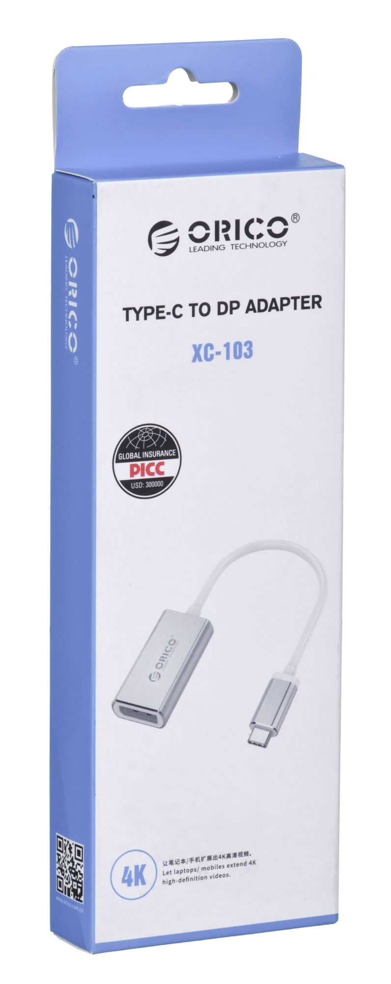 ORICO ADAPTER USB-C - DISPLAYPORT, 4K@60HZ, ALU_2