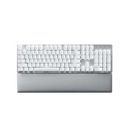 Tastatura Razer Pro Type Ultra Wireless Mehanical (usb-c, bluetooth), white LED illuminated.  TECH SPECS SWITCH TYPE Razer™ Yellow Mechanical Switch KEY FEEL Linear and Silent SIZES Full Size LIGHTING Backlit keys (white LED) WRIST REST Yes ONBOARD MEMORY None MEDIA KEYS Yes PASSTHROUGH None_1