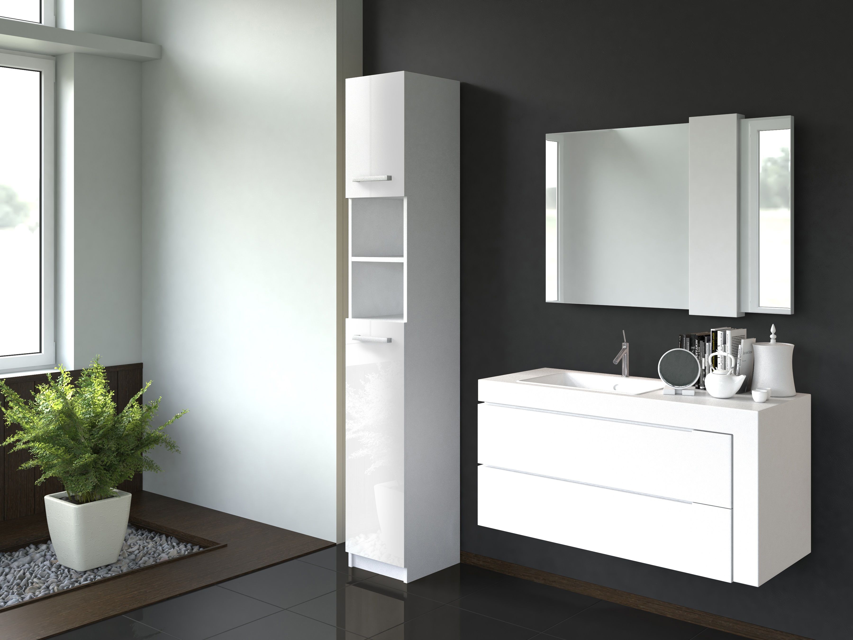 Topeshop MARBELA BIEL-POŁ bathroom storage cabinet White_3