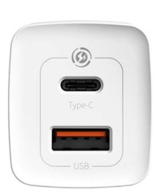 INCARCATOR retea Baseus GaN2 Lite, Quick Charge 65W, 1 x USB 5V/3A, 1 x USB Type-C 5V/3A, alb 