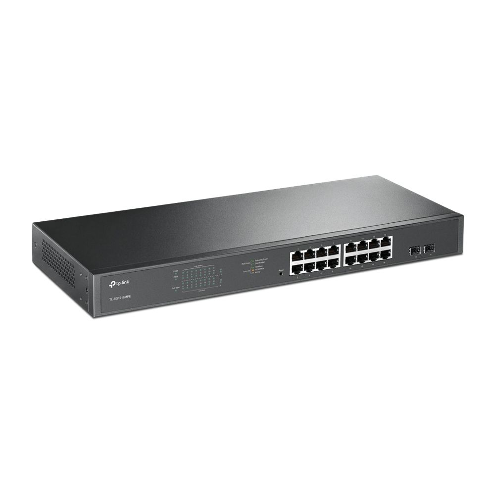 TP-LINK 16-Port Gigabit PoE+ Easy Smart Switch 16 Gigabit RJ45 Ports 2 SFP Slots 802.3at/af 192W PoE Power 1U 19inch Rack-mountable_2