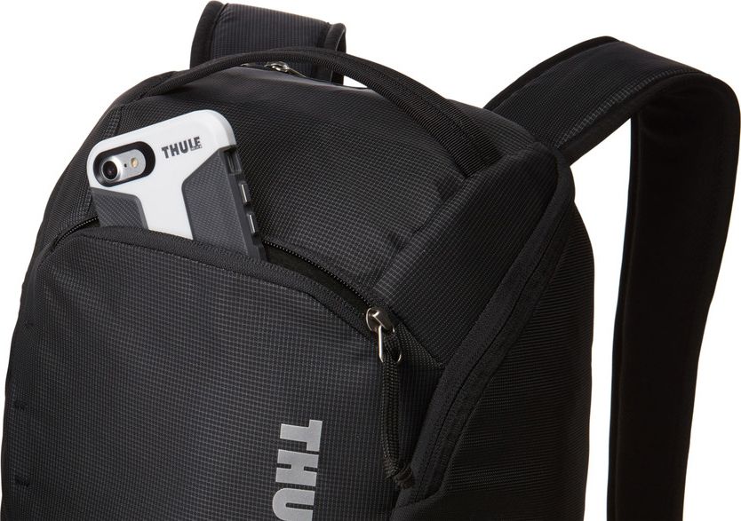 RUCSAC THULE, pt. notebook de max. 14 inch, 1 compartiment, buzunar lateral x 2, waterproof, poliester, negru, 