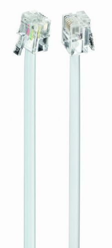 CABLU TELEFONIC GEMBIRD 6P4C, 10m, Alb, 